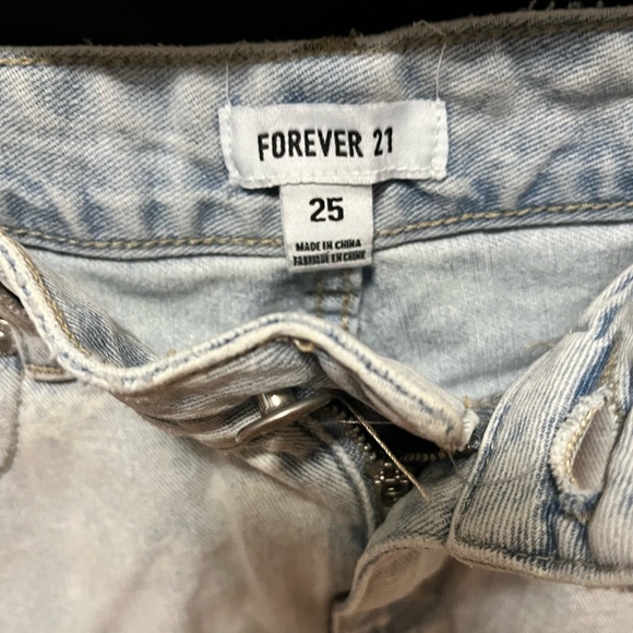 Denim Mini Skirt with Distressed Hem - Picture 3 of 3